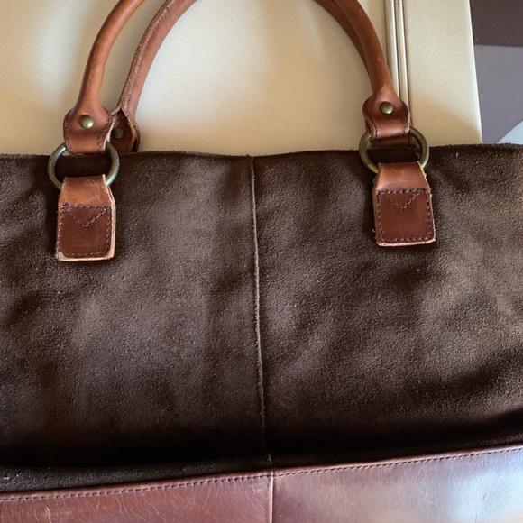 Sundance brown suede & leather boho/western style handbag - Picture 3 of 6